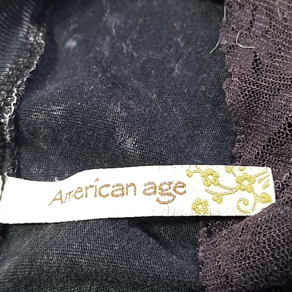 American age Acid Wash Lace Wing Back Tshirt Size M - Picture 13 of 14